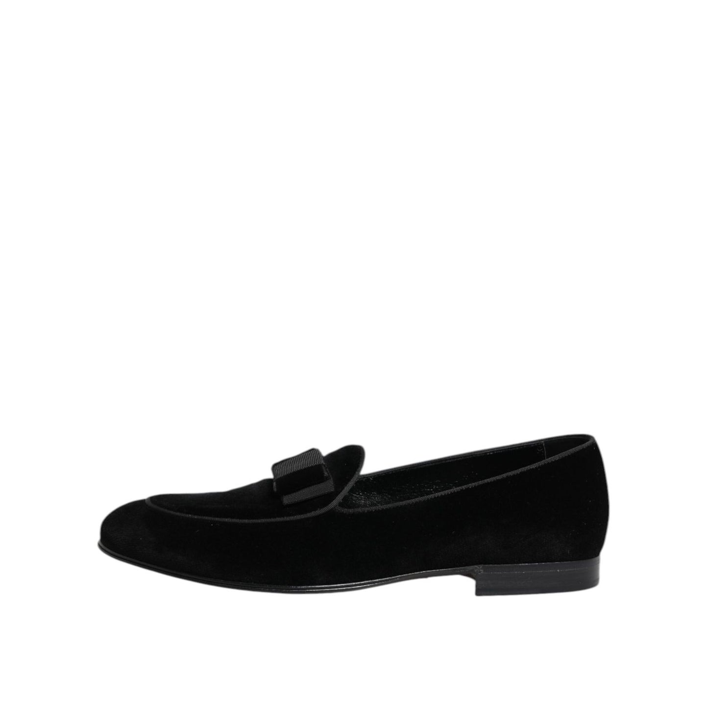 Dolce & Gabbana Black Velvet Loafers Formal Men Dress Shoes