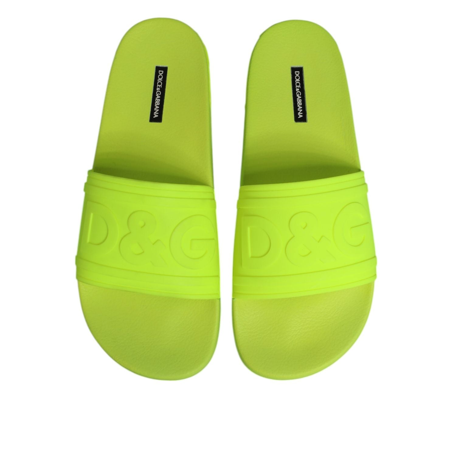 Dolce & Gabbana Green Rubber Slides Sandals Beachwear Shoes