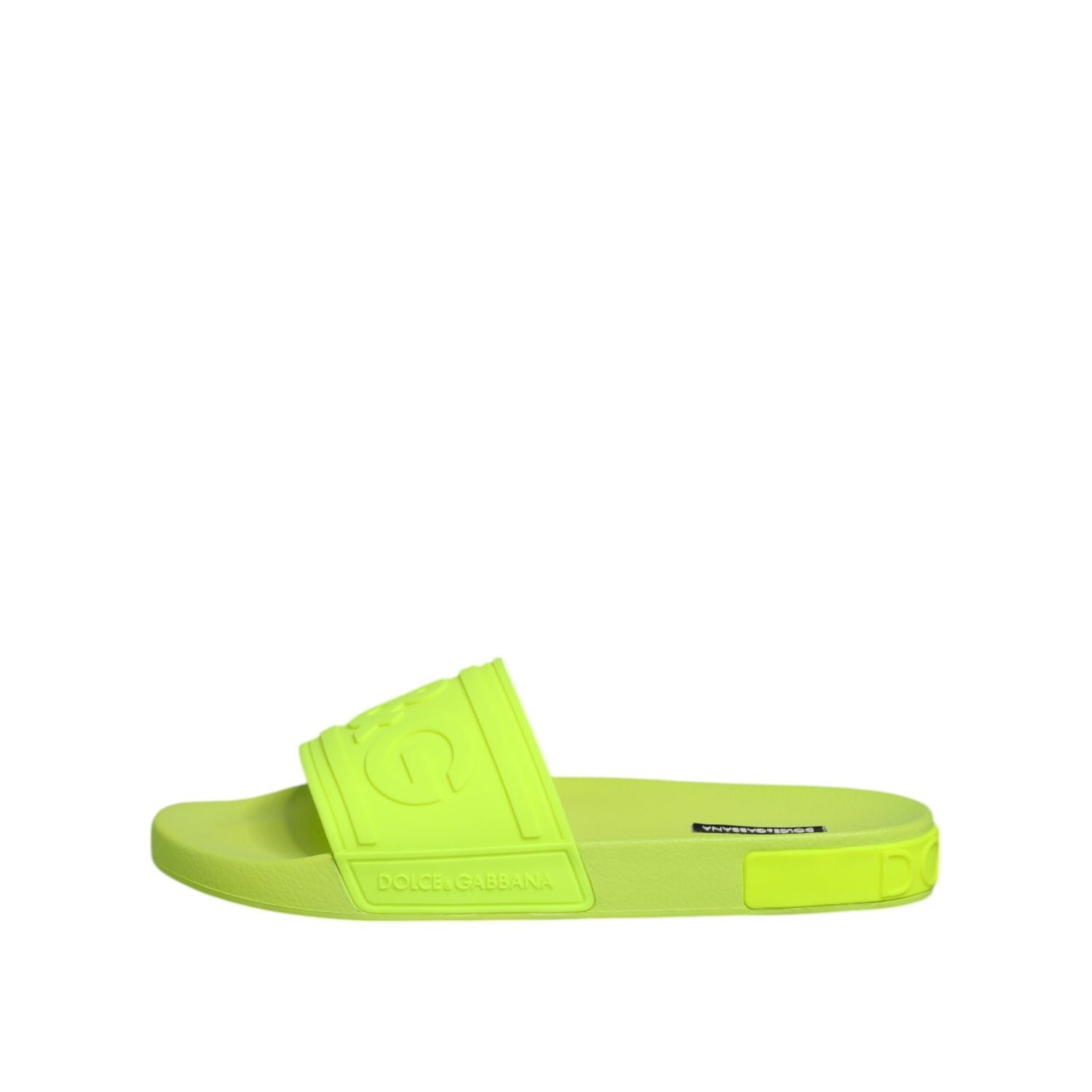 Dolce & Gabbana Green Rubber Slides Sandals Beachwear Shoes