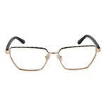 Guess Gold Women Glasses Frame with full-rim metal in gold, butterfly style, demo plastic lenses, spring hinge, includes branded case.