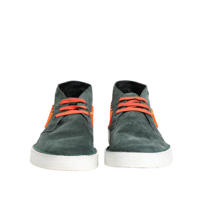 Dolce & Gabbana Green Derby Logo Casual Men Sneakers Shoes