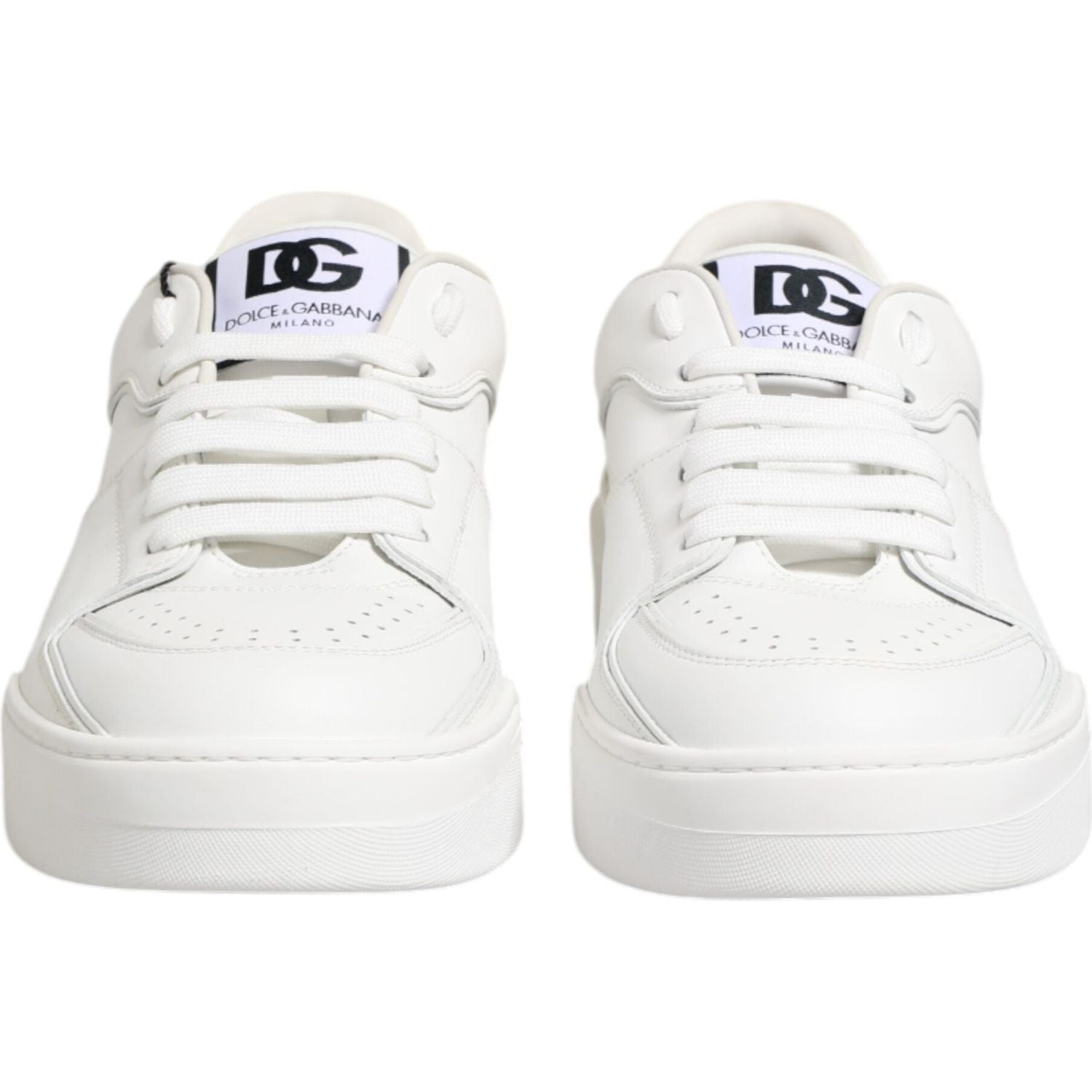 Dolce & Gabbana White Miami Leather Low Top Sneakers Shoes