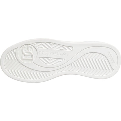 Dolce & Gabbana White Miami Leather Low Top Sneakers Shoes