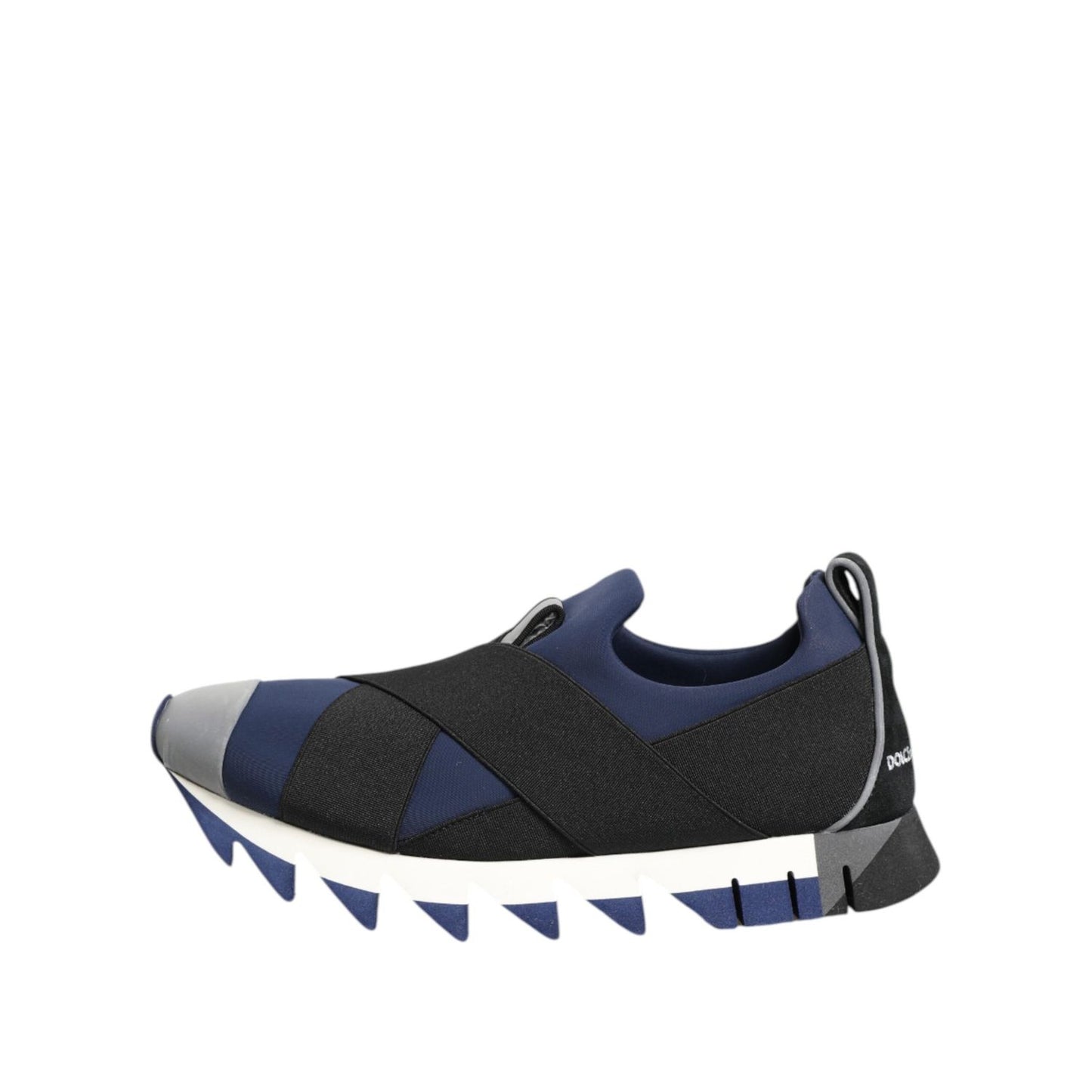 Dolce & Gabbana Blue Black Slip On Low Top Men Sneakers Shoes