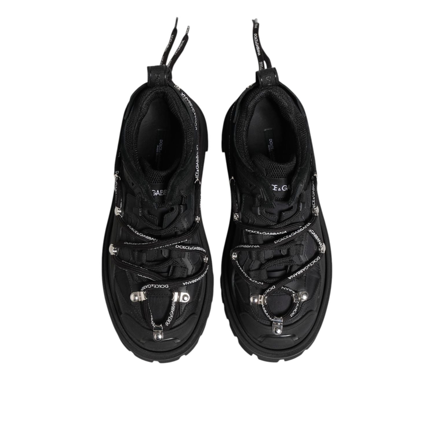 Dolce & Gabbana Black Low Top Lace Up Trekking Sneakers Shoes