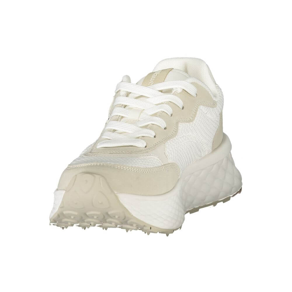 Blauer White Polyester Women Sneaker with removable footbed and contrasting details