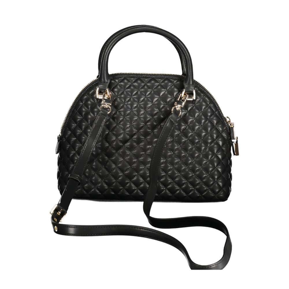 Guess Jeans Black Polyethylene Women Handbag with quilted pattern and shoulder strap