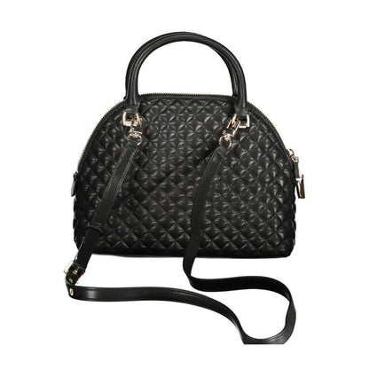 Guess Jeans Black Polyethylene Women Handbag with quilted pattern and shoulder strap
