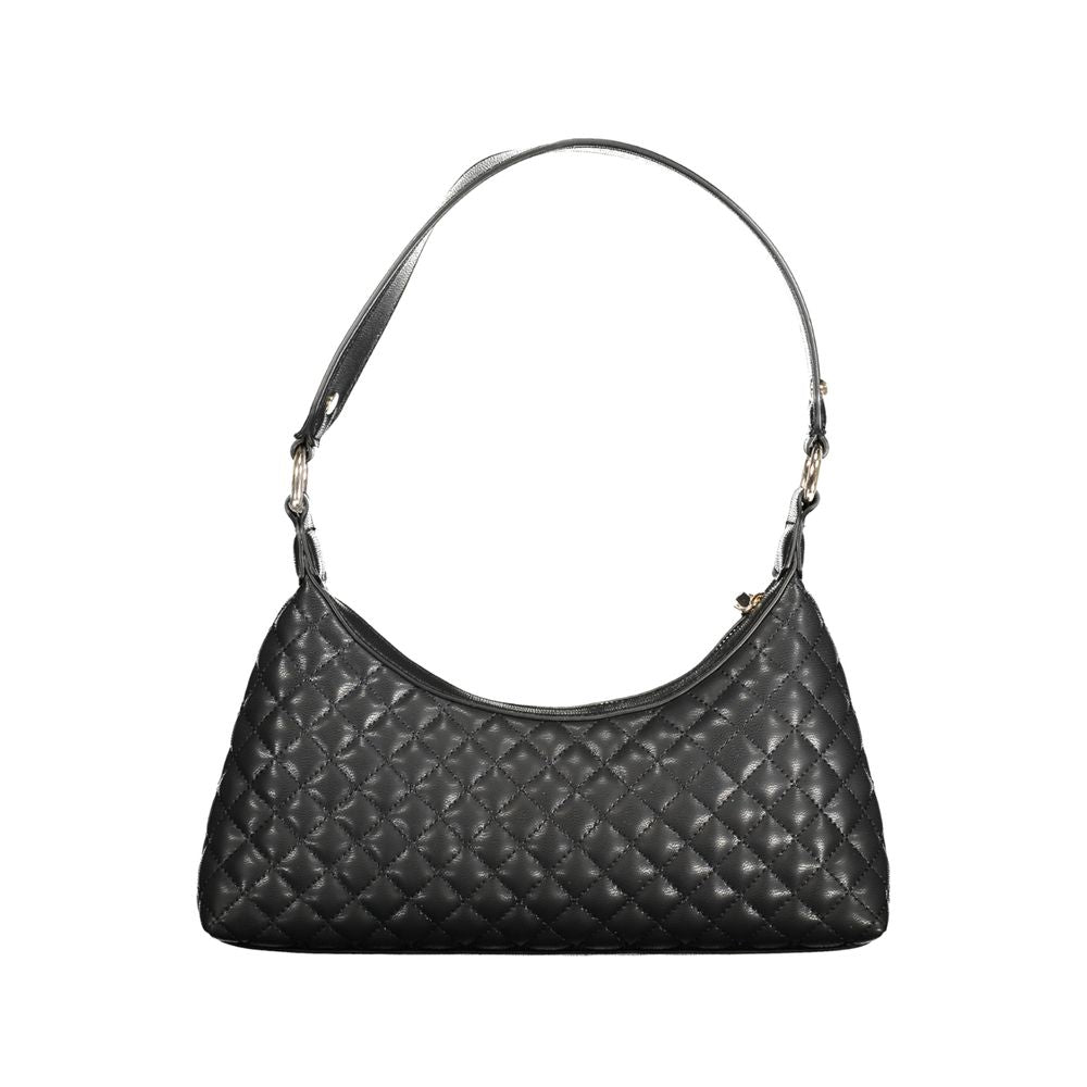 Guess Jeans Black Polyethylene Women Handbag featuring quilted design and elegant shoulder strap.