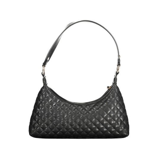 Guess Jeans Black Polyethylene Women Handbag featuring quilted design and elegant shoulder strap.