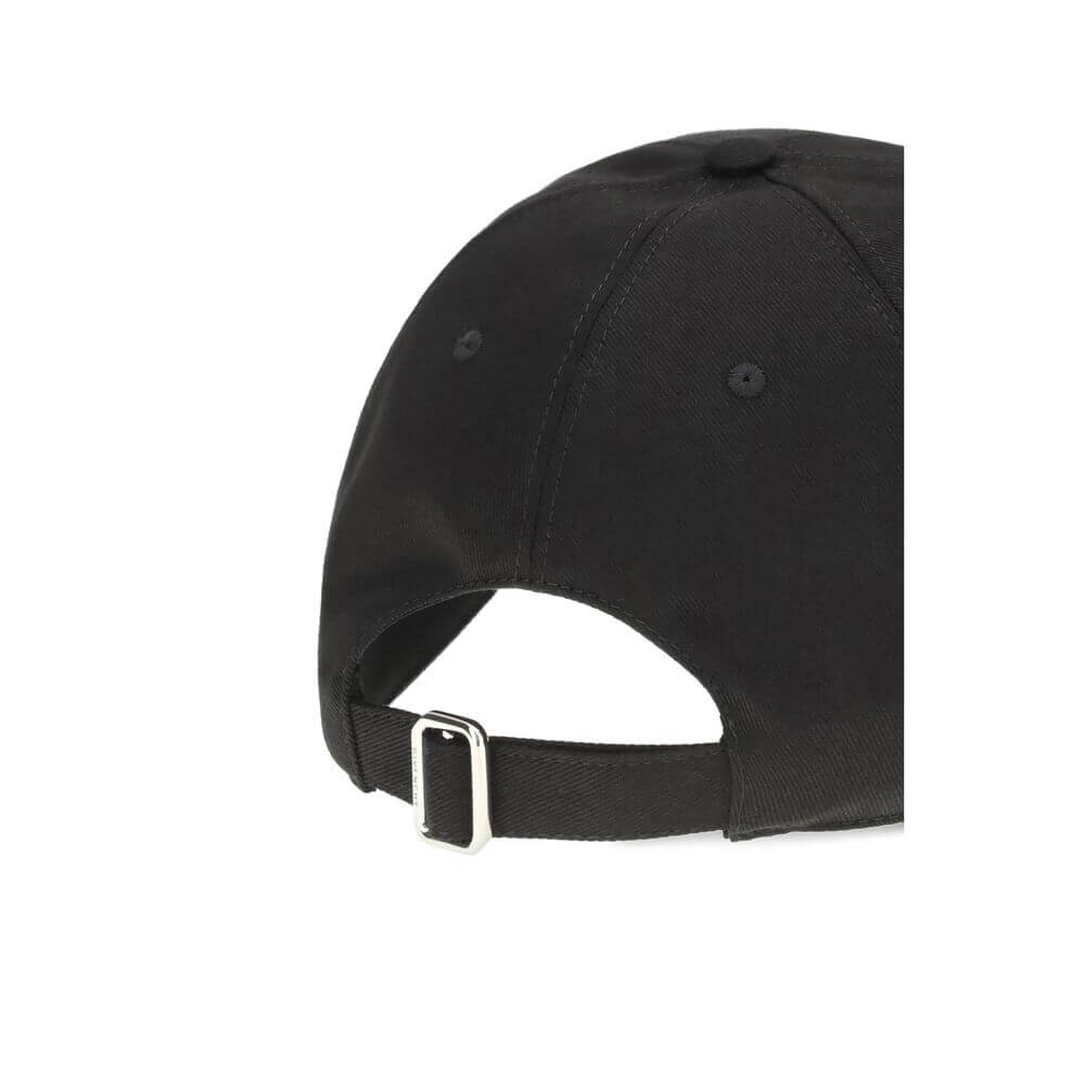 Back view of Givenchy Black Cotton Cap (Baseball Hat) highlighting adjustable strap and contemporary design.