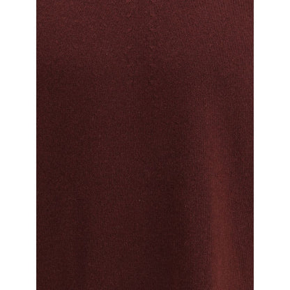 Jil Sander Bordeaux Fleece Wool Sweatshirt seamless textile close-up showcasing rich color and texture.