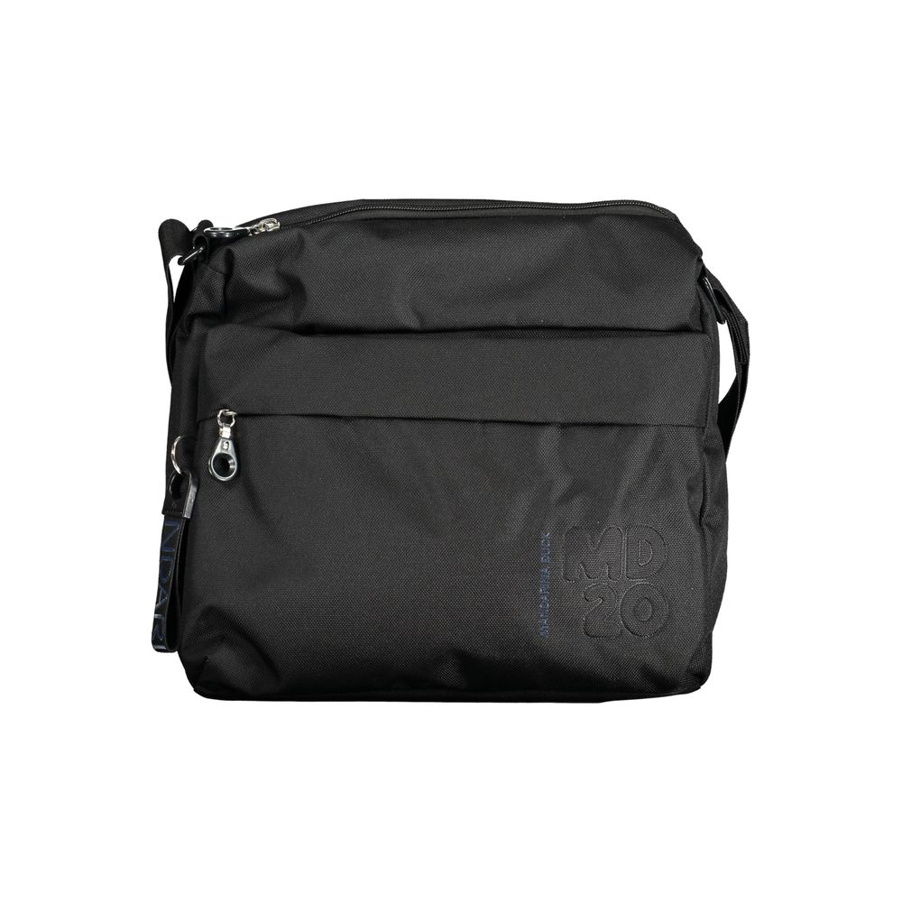 Mandarina Duck Black Polyester Handbag with zipper closure, adjustable strap, external and internal pockets.
