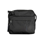 Mandarina Duck Black Polyester Handbag with zipper closure, adjustable strap, external and internal pockets.