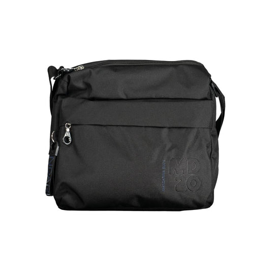 Mandarina Duck Black Polyester Handbag with zipper closure, adjustable strap, external and internal pockets.