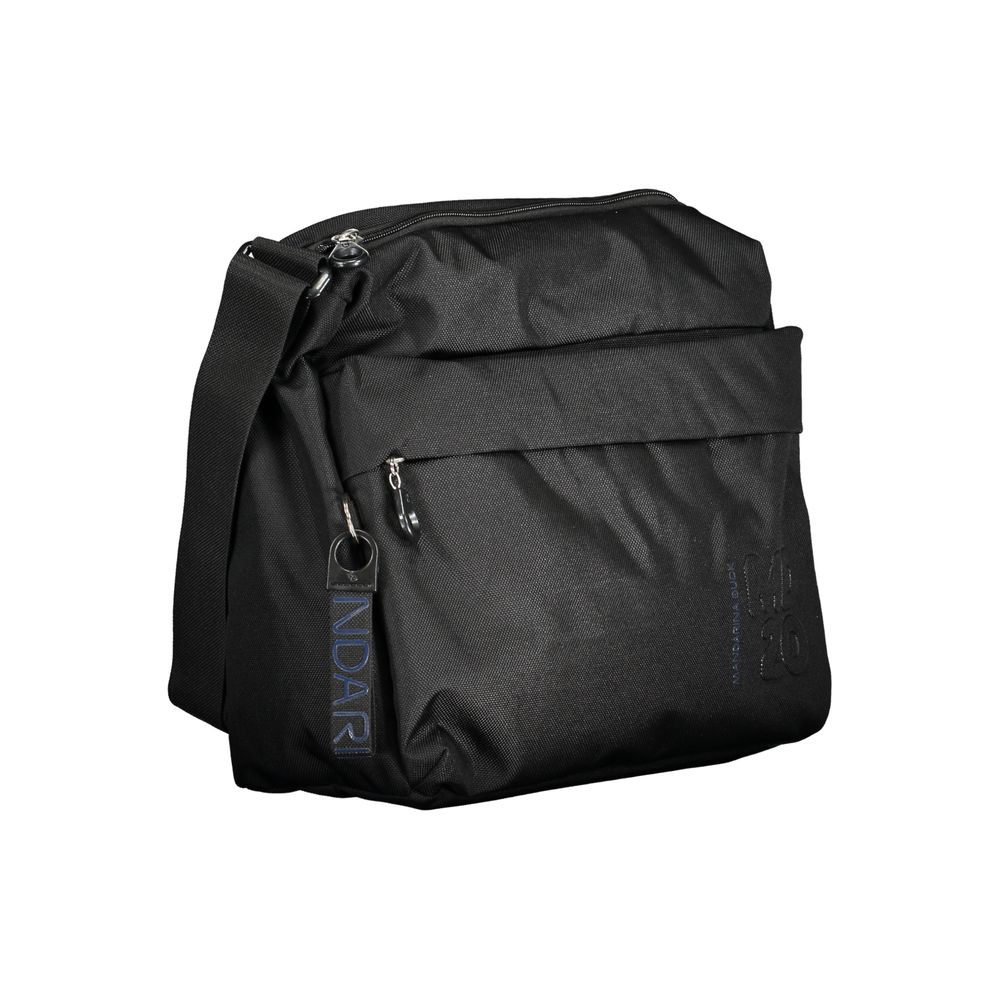 Mandarina Duck Black Polyester Handbag with adjustable shoulder strap, external and internal pockets, and zip closure.