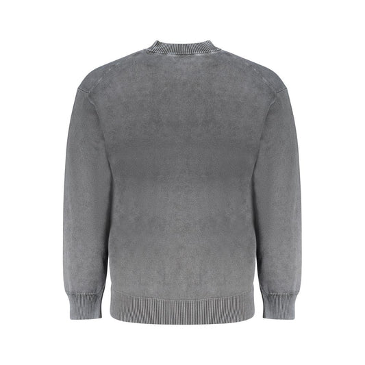 Hugo Boss Black Cotton Sweater - Long Sleeved, Crew Neck, Logo, Regenerative Cotton, Back View