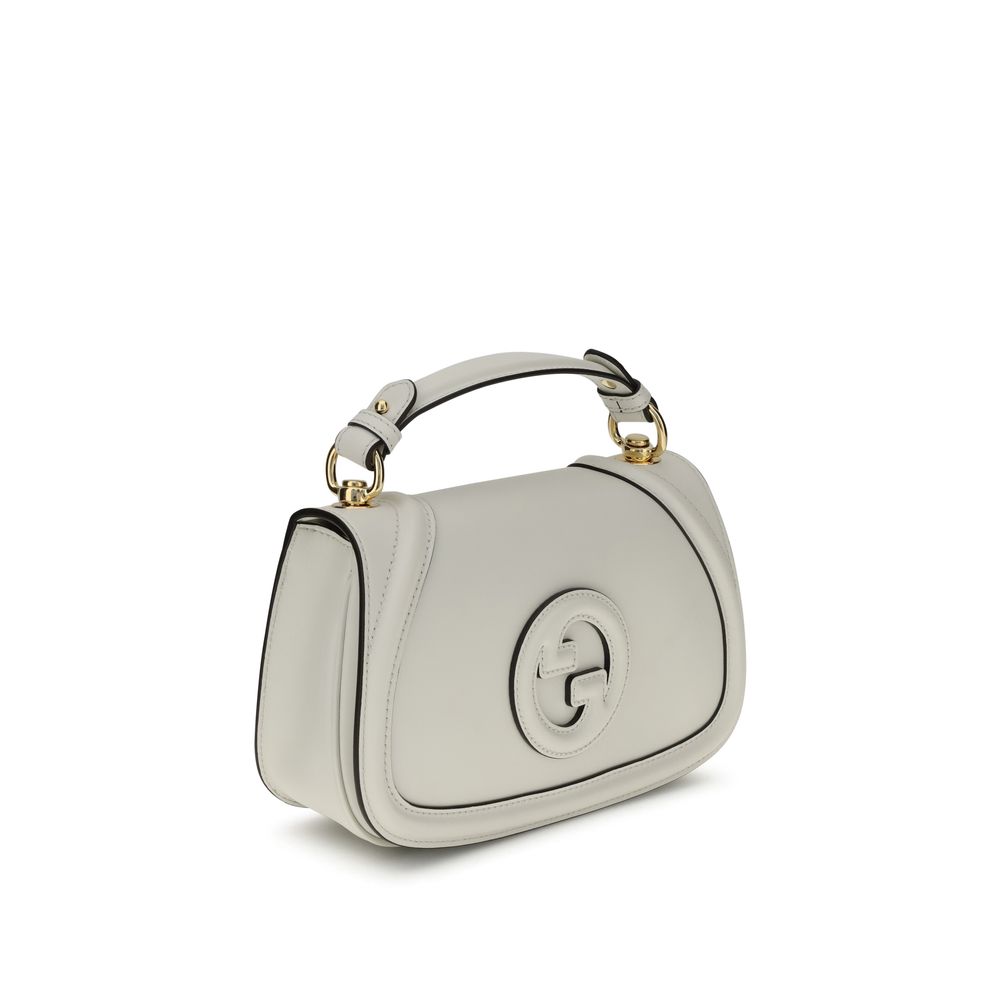 Gucci White Calf Leather Bos Taurus Handbag with GG applique and adjustable strap