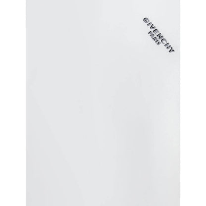 Givenchy Logo T-Shirt featuring angled logo detail and ribbed crew neck, made from 100% cotton for AW25, showcasing contemporary style.