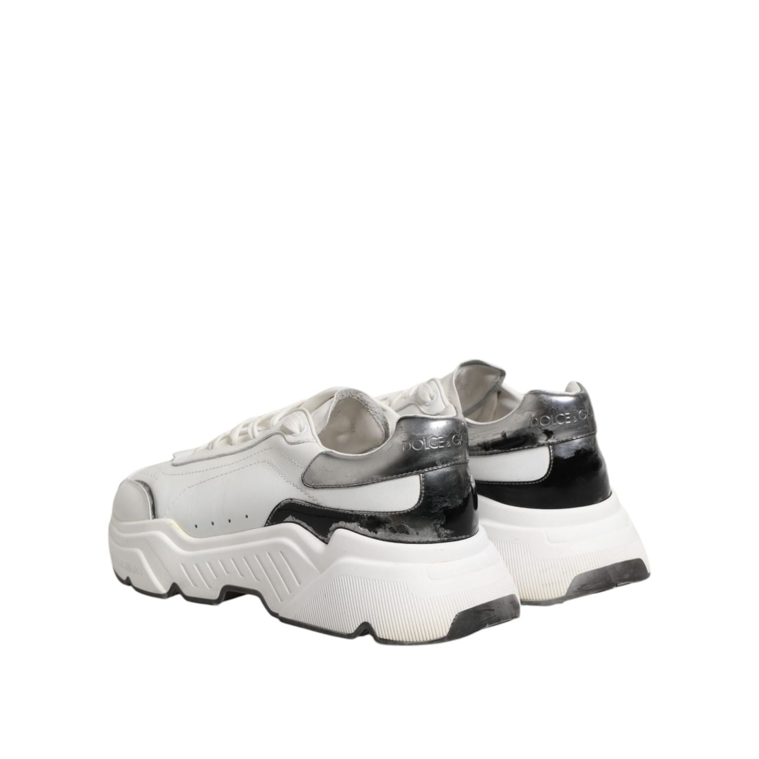 Dolce & Gabbana White Daymaster Leather Low Top Sneakers Shoes
