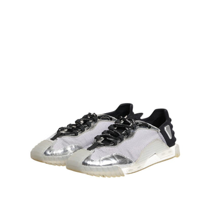 Dolce & Gabbana Black Silver NS1 Men Low Top Sneakers Shoes