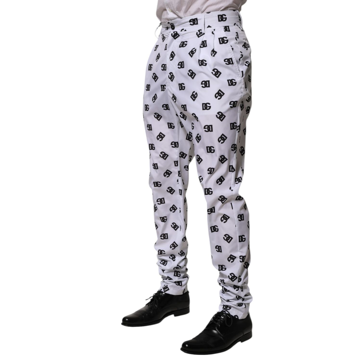 Dolce & Gabbana White Logo Cotton Skinny Denim Trouser Pants