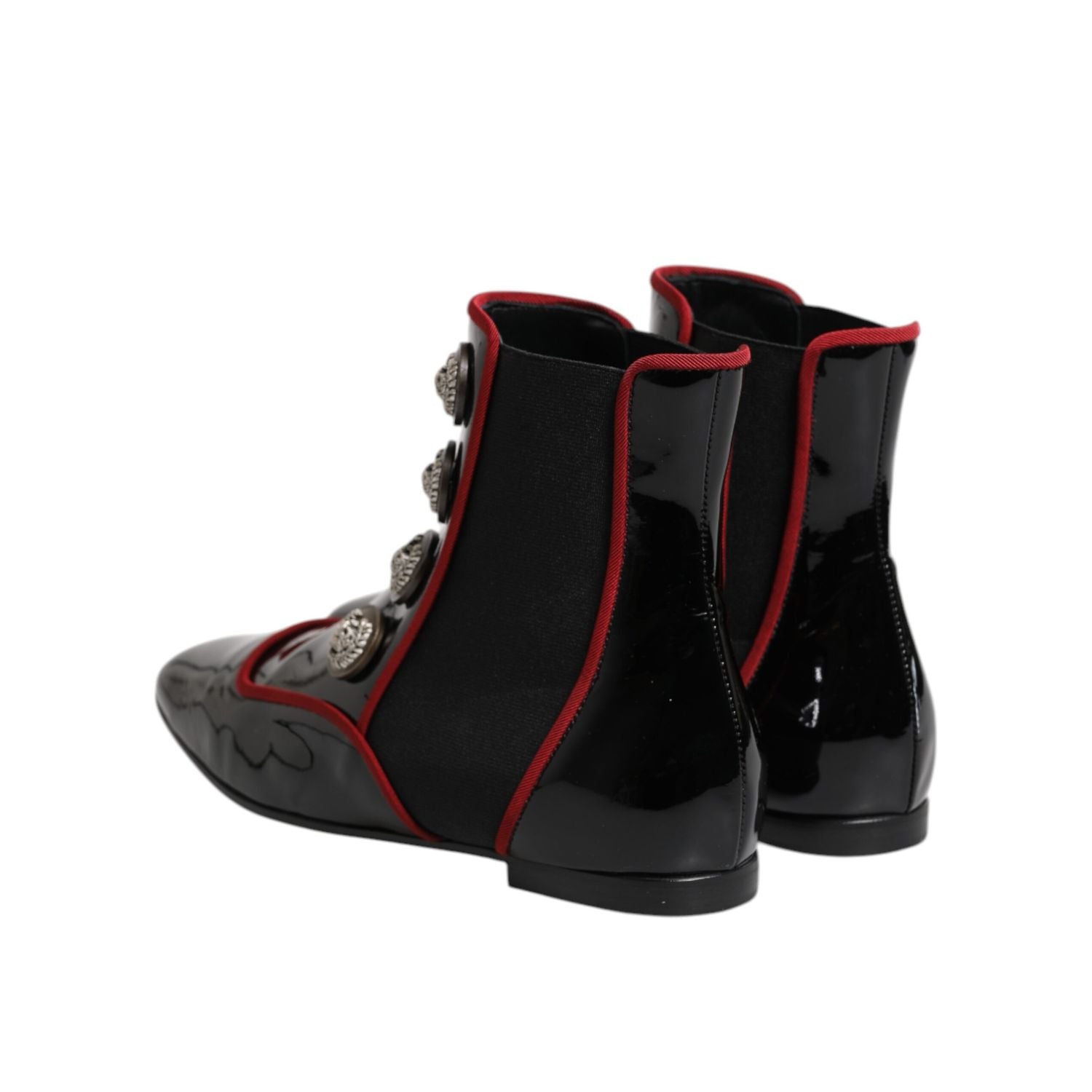 Dolce & Gabbana Black Jackie Buttoned Chelsea Boots Shoes