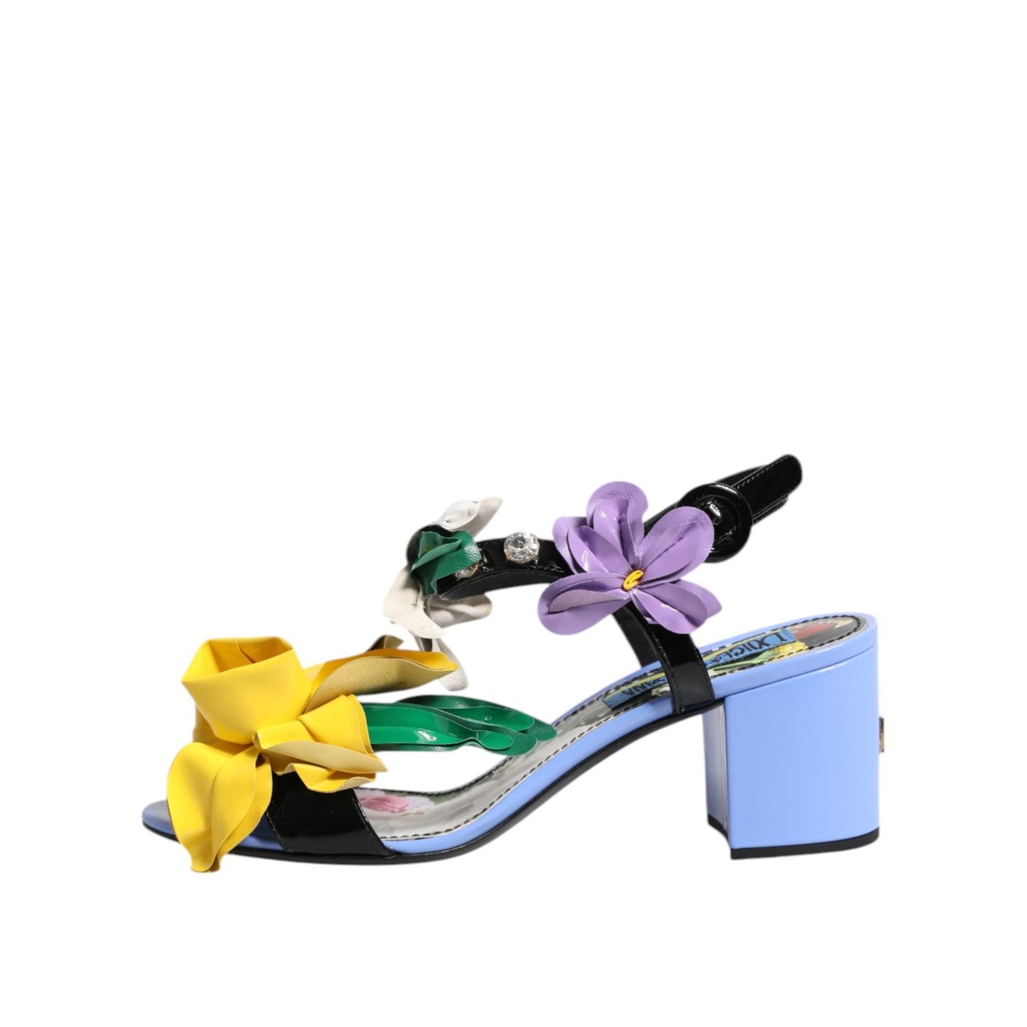 Dolce & Gabbana Multicolor Floral Crystal KEIRA Sandals Shoes