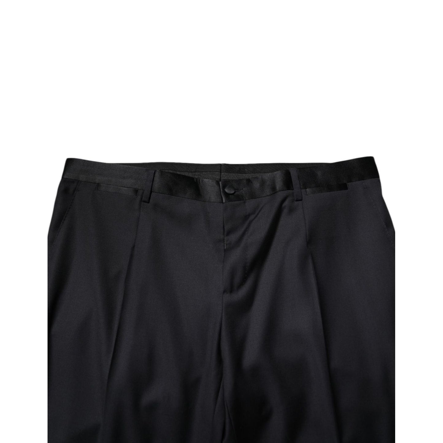 Dolce & Gabbana Black Wool Men Formal Dress Trouser Pants