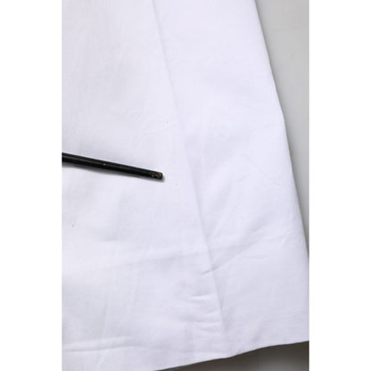 Dolce & Gabbana White Cotton Dress Slim Formal Trouser Pants