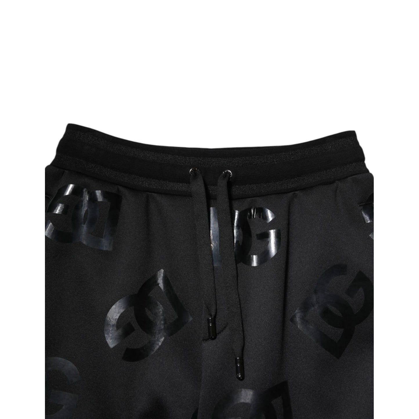 Dolce & Gabbana Black Logo Cotton Bermuda Sweatshorts Shorts