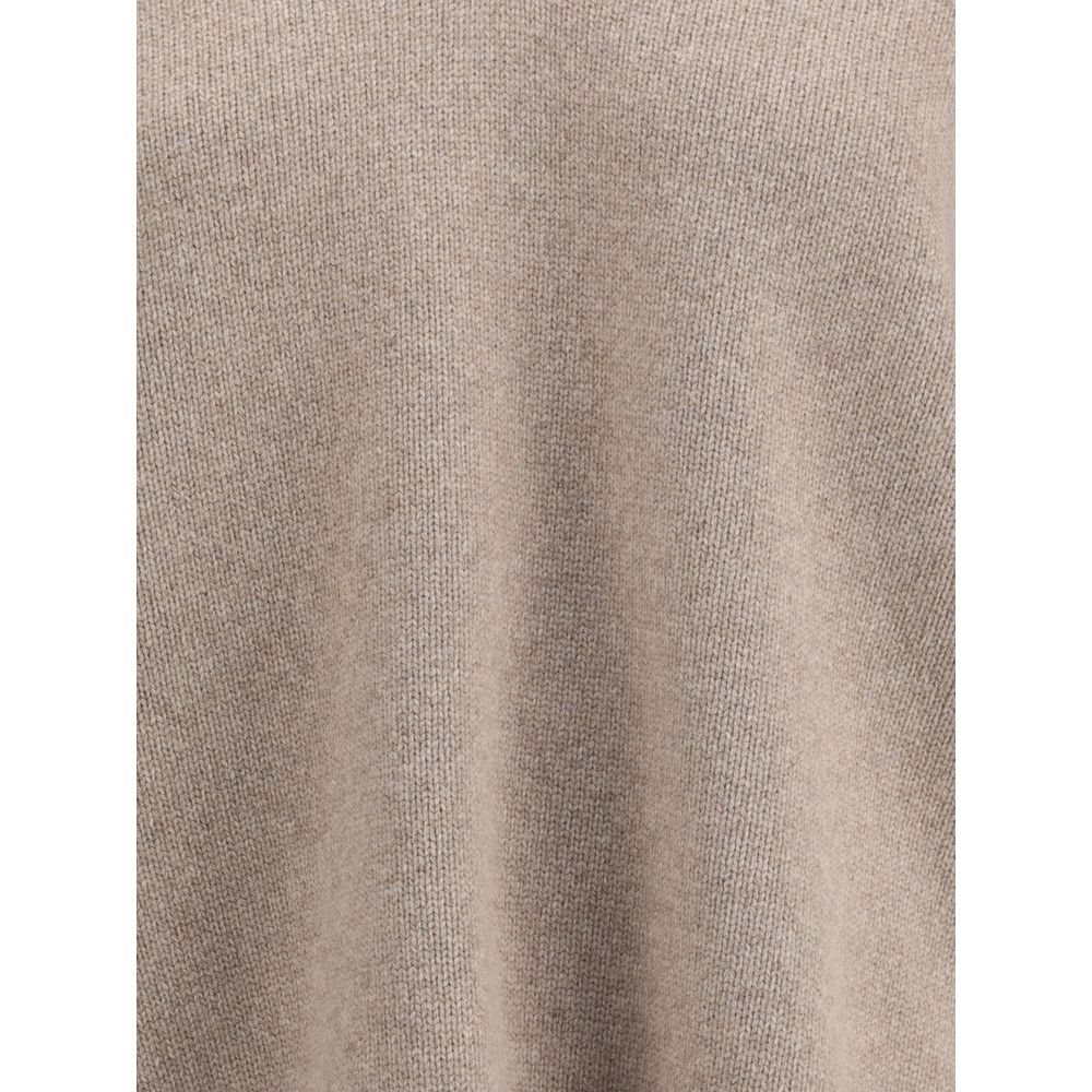 Rohe Beige Wool Sweatshirt fabric detail showing soft wool and cashmere blend with a smooth beige texture.