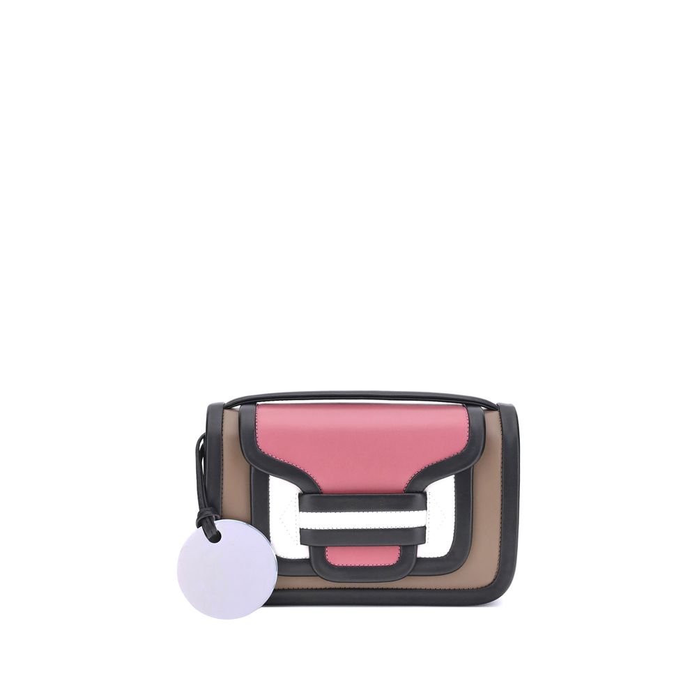 Pierre Hardy Multicolor Calf Leather Bos Taurus Shoulder Bag with top handle, adjustable strap, and front interlocking flap pocket.