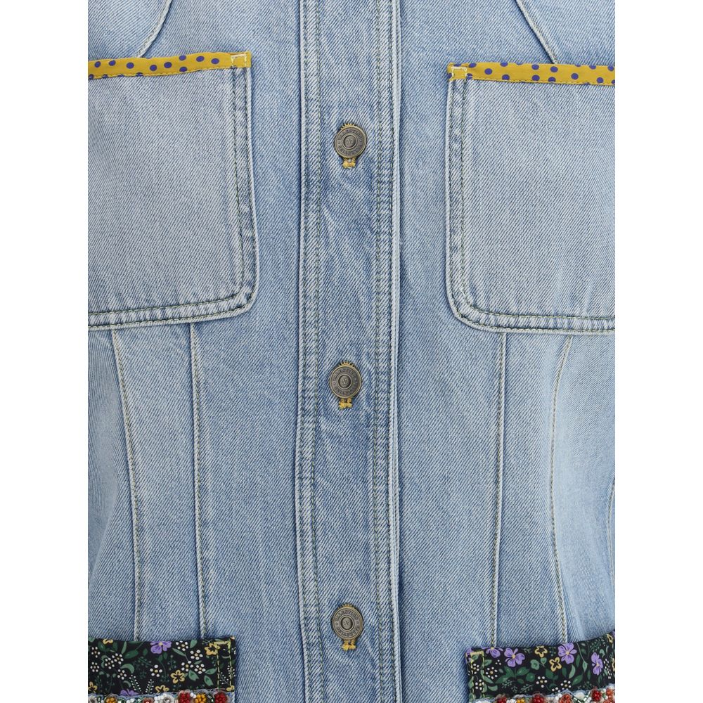 Valentino Light Blue Cotton Denim Jacket
