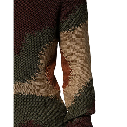 Dolce & Gabbana Multicolor Cotton Abstract Men Pullover Sweater