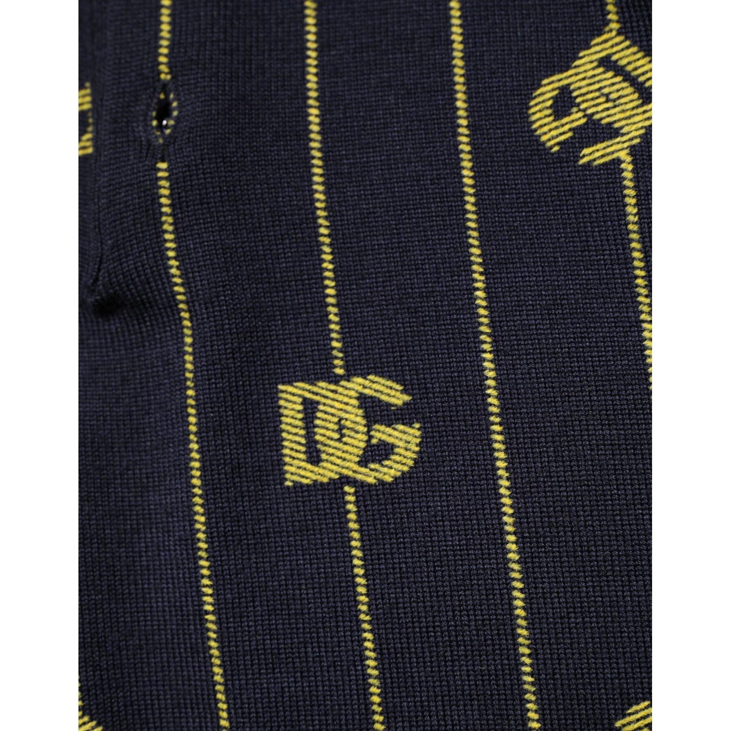 Dolce & Gabbana Black Logo Jacquard Knitted Polo Shirt T-shirt