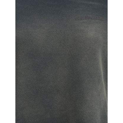 Golden Goose Black Cotton Sweatshirt with embroidered monogram and vintage washed-out effect design for a casual, on-trend look.