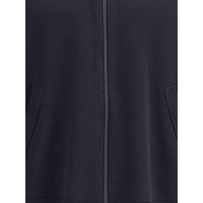 Thom Browne Blue Fleece Wool Cardigan