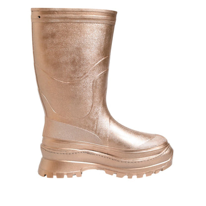 Dolce & Gabbana Rose Gold Rubber Pull On Rain Boots Shoes