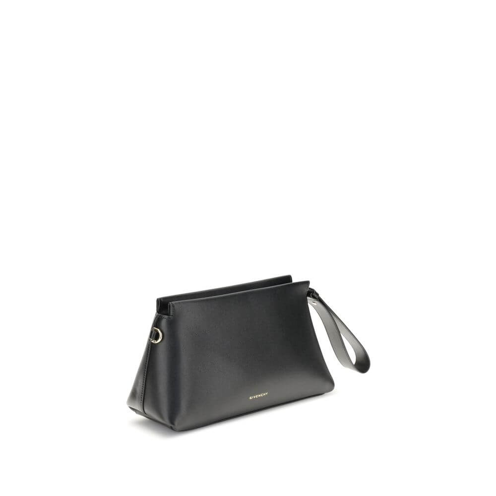 Givenchy Black Calf Leather Bos Taurus Clutch Bag with gold logo and zipper closure