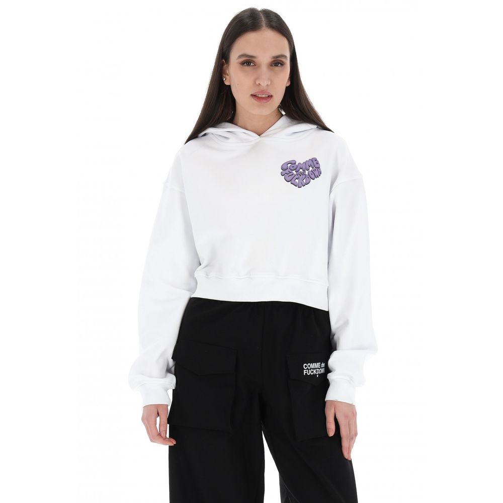 Comme Des Fuckdown White Cotton Women Sweatshirt