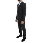 Dolce & Gabbana Gray Patterned Wool 3 Piece Slim Suit