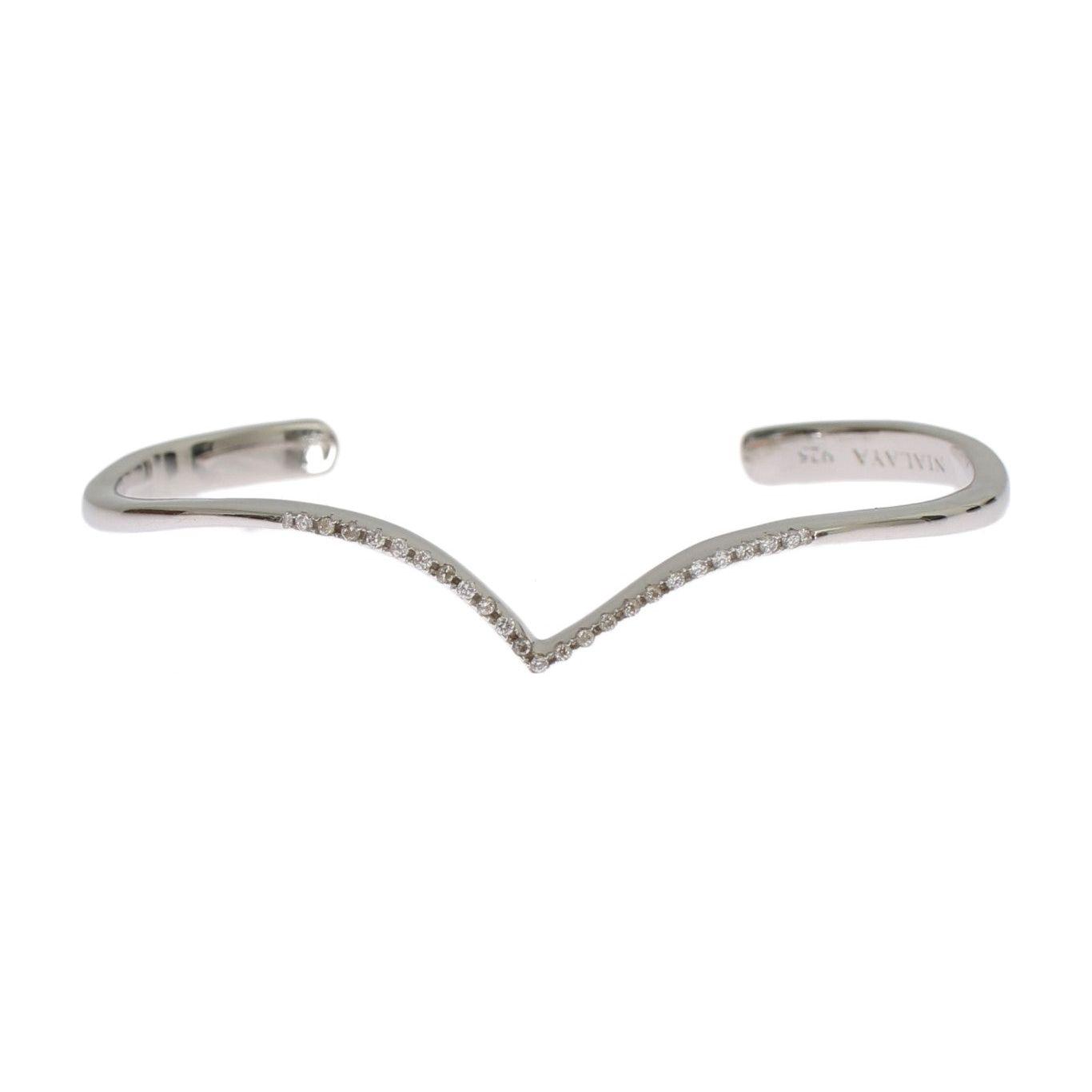Nialaya Skyfall CZ 925 Silver Bangle Bracelet