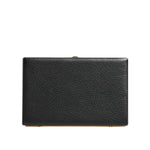 Dolce & Gabbana Black Leather Gold Frame Clutch Evening Party Purse Bag