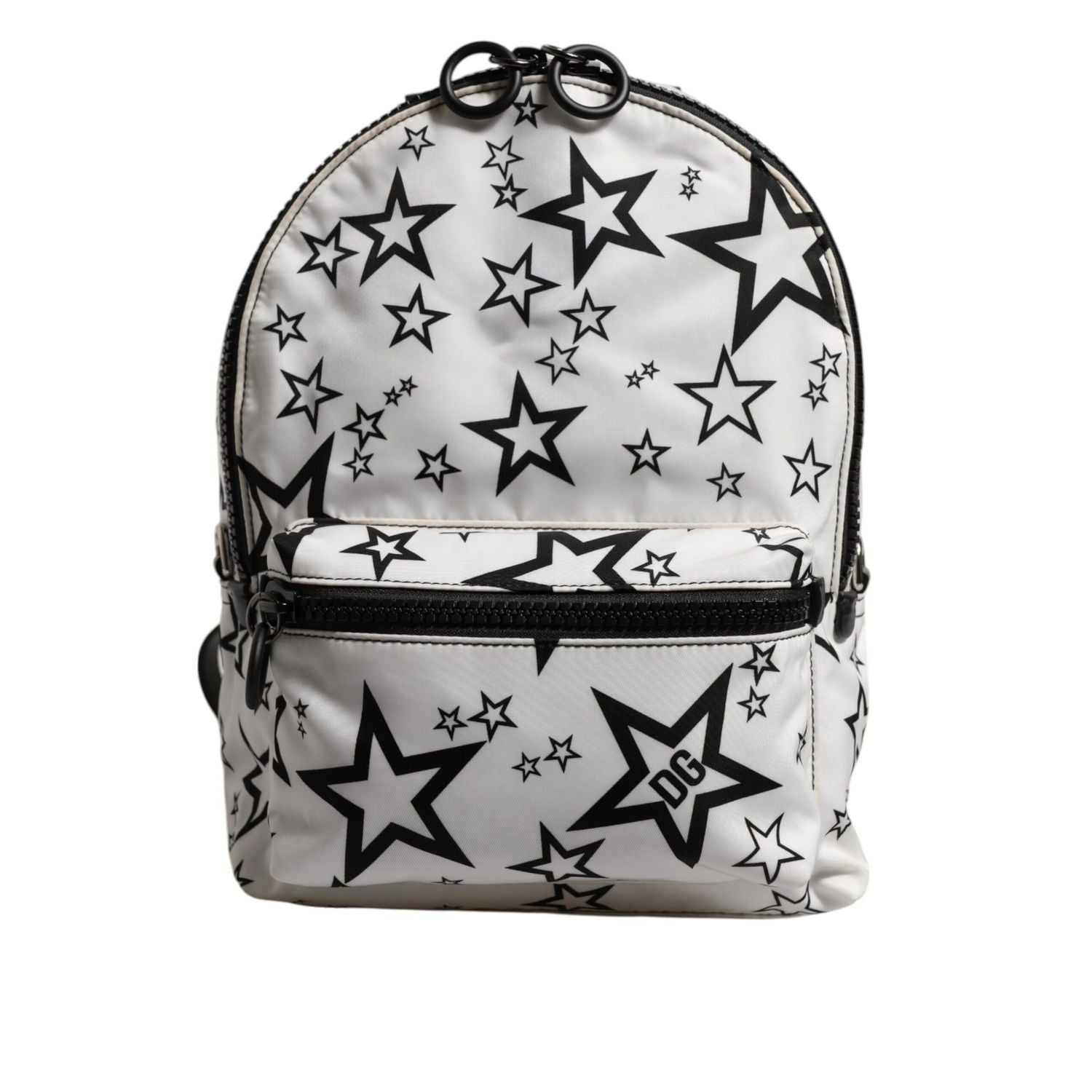 Front view with bag zipped and handles upright.