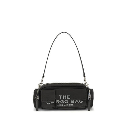 Marc Jacobs Black Canvas Shoulder Bag with exterior pockets and interchangeable straps. Stylish and functional design for AW25 season.