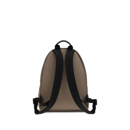 Back view of Givenchy Brown Polyamide Backpack with padded adjustable shoulder straps and leather pull tabs.