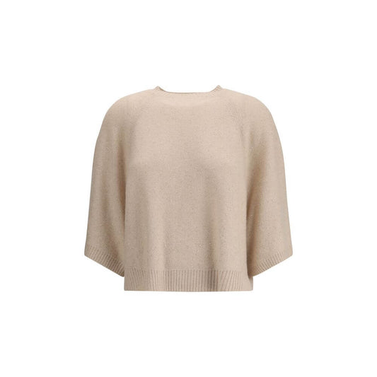 Fabiana Filippi Beige Fleece Wool Sweatshirt