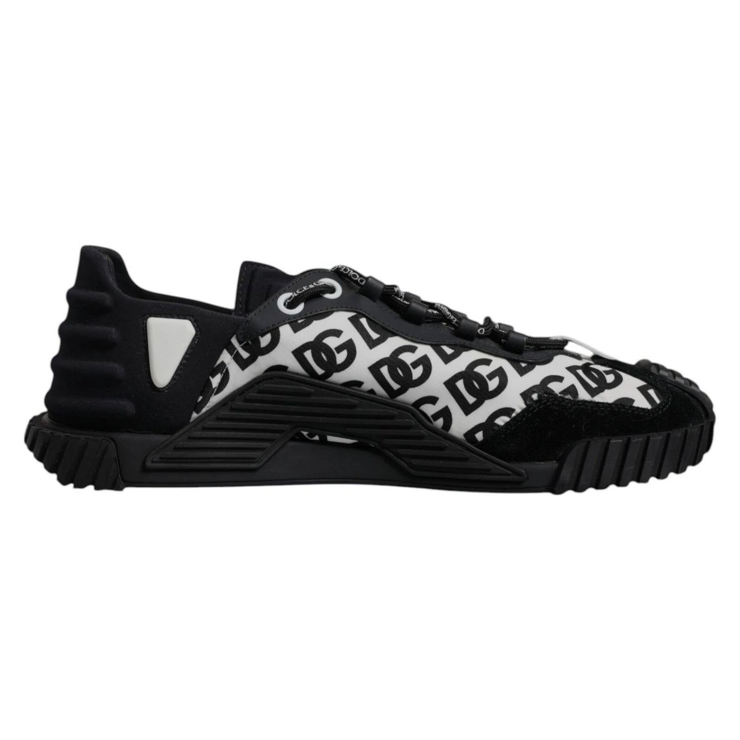 Dolce & Gabbana Black Logo Lace Up Low Top NS1 Sneakers