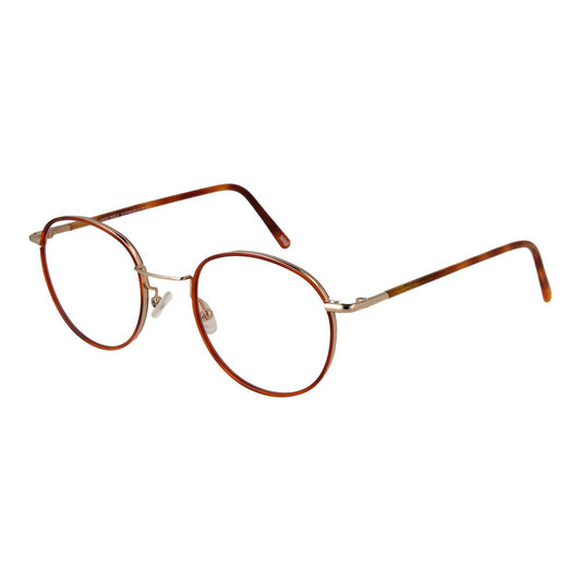 Andy Wolf Orange Unisex Glasses Frame, full-rim metal panto style with demo lenses, includes branded case.